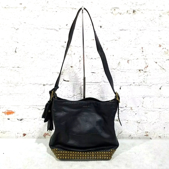 Coach Bags Coach Designer Legacy Black Gold Studded Shoulder Bag
